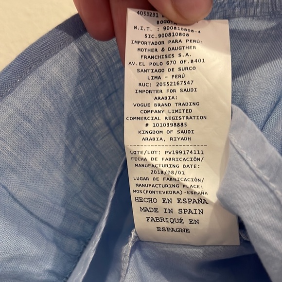 EUC size 4 years Pili Carrera Blue Linen Pinafore Dress! - Picture 9 of 15